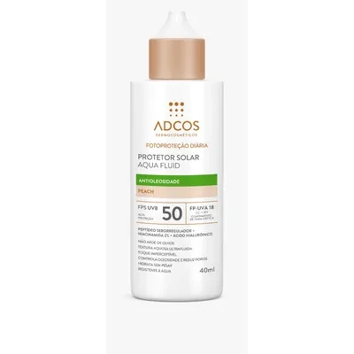 Protetor Solar Facial Adcos Aqua Fluid Peach FPS50 40ml