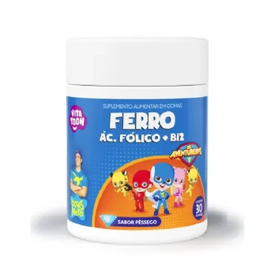 VitaToon Luccas Neto Ferro+Vitamina B12+Ácido Fólico 2g Maxinutri 30 Gomas