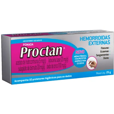 Creme para Tratamento de Hemorroidas com 10 Luvas Proctan 25g