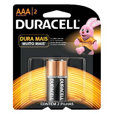 Pilha Alcalina Palito Duracell AAA 2 Unidades