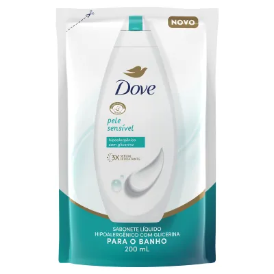 Sabonete Liquido Dove Pele Sensível com Glicerina Refil 200ml