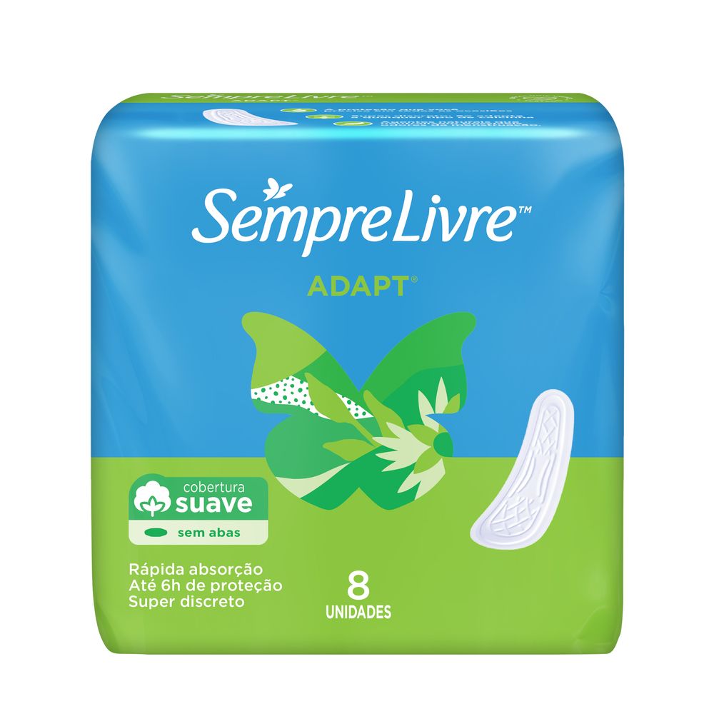 Absorvente Externo Sempre Livre Adapt Sem Abas Suave 8un