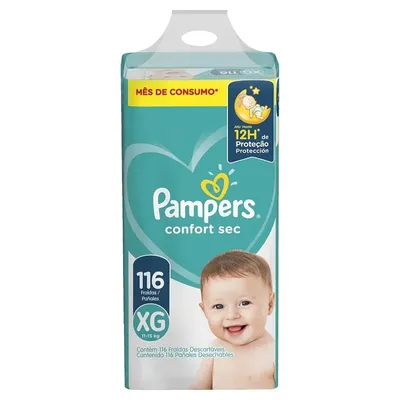 Fralda Pampers Confort Sec Jumbo XG 116 Unidades
