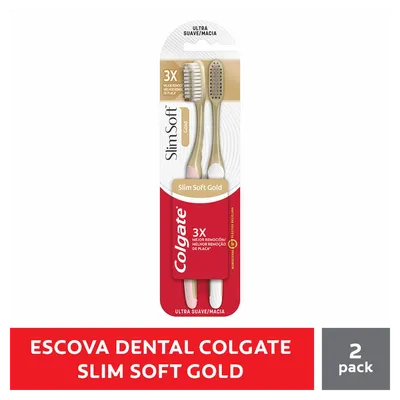 Kit Escova Dental Colgate Slim Soft Gold 2 Unidades