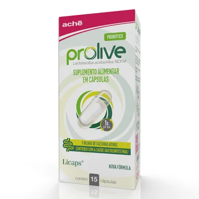 Suplemento Probiótico Prolive 15 Cápsulas