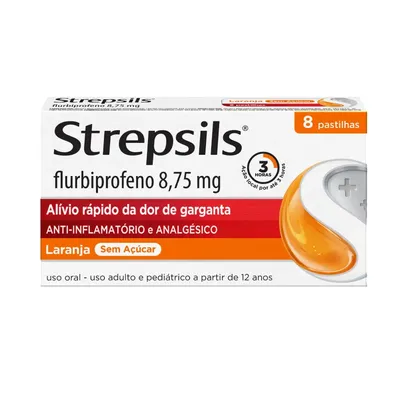 Strepsils 8,75Mg Laranja Com 8 Pastilhas preço