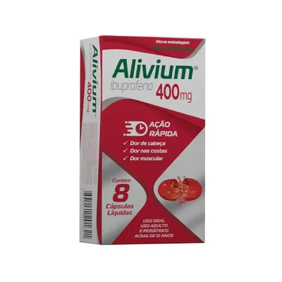 Alivium Ibuprofeno 400Mg 8 Cápsulas preço