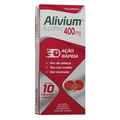 Alivium Ibuprofeno 400Mg 10 Cápsulas preço