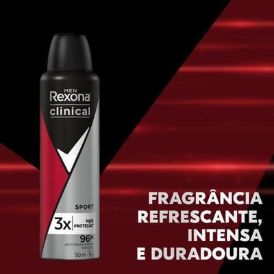 Antitranspirante Aerosol Rexona Men Clinical Sport 150ml | Farmácias Nissei