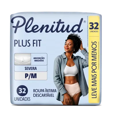 Roupa Íntima Descartável Unissex Plenitud Plus P/M Pacote 32 Unidades Leve Mais Pague Menos
