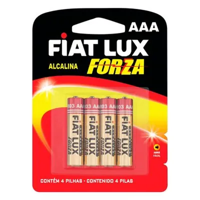 Pilha Fiat Lux Alcalina AAA Com 4 Unidades