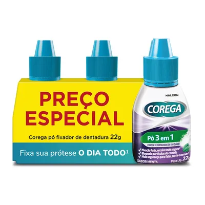 Kit Fixador De Dentadura Corega Pó 22G Leve 3 Ganhe De Desconto 20% preço