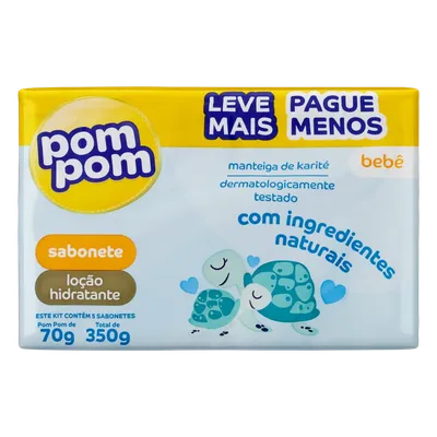 Kit Pom Pom Sab Hidratante 5Un 70Gr preço