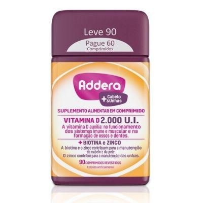 Vitamina Addera + Cabelo e Unhas 2.000UI  90 Comprimidos