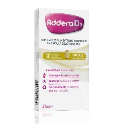 Vitamina D Addera D3 1.000UI 30 Cápsulas