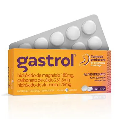 Gastrol Antiácido 20 Pastilhas Mastigáveis