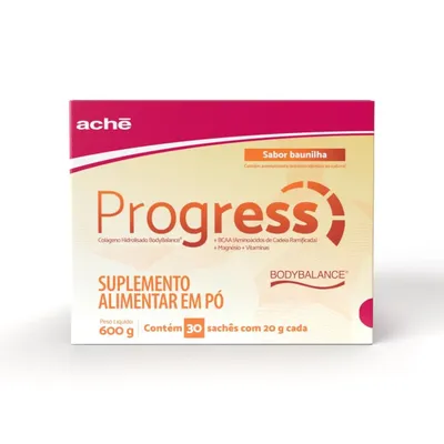 Progress Colágeno Hidrolisado Body Balance + Bbca + Magnésio + Vitaminas 30 Sachês preço