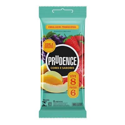 Preservativo Prudence Cores e Sabores Mix Leve 8 Pague 6