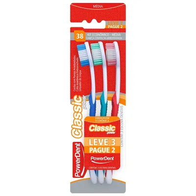 Escova Dental Powerdent Classic Leve 3 Pague 2