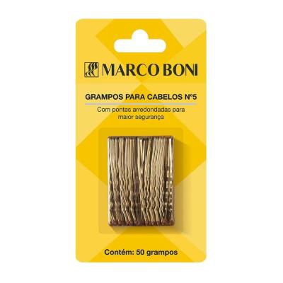 Grampo Cabelo Marco Boni N.5 Dourado 50 Unidades