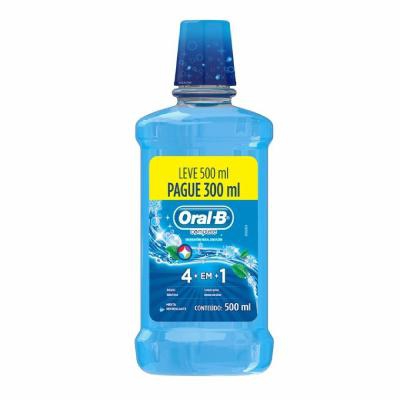 Enxaguante Bucal Antisséptico Oral-B Complete Menta Leve 500ml Pague 300ml