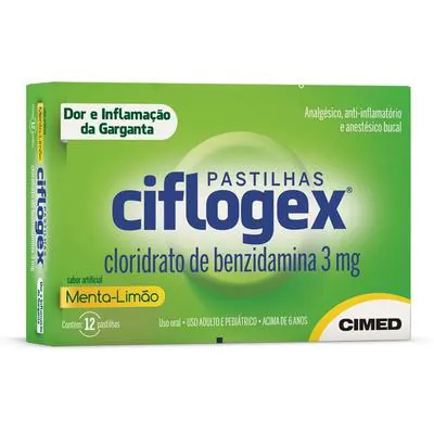 Ciflogex 12 Pastilhas Sabor Menta Limão