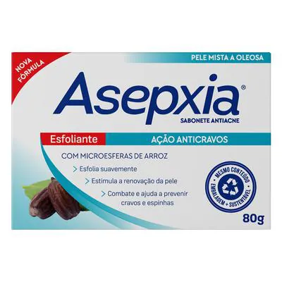 Sabonete Asepxia Esfoliante Anticravos 80g