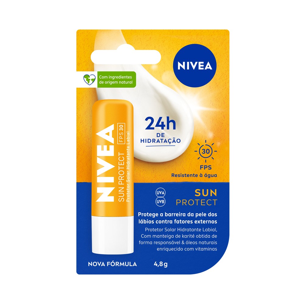 Protetor Solar Nivea Hidratante Labial Sun Protect FPS 30 4,8 g