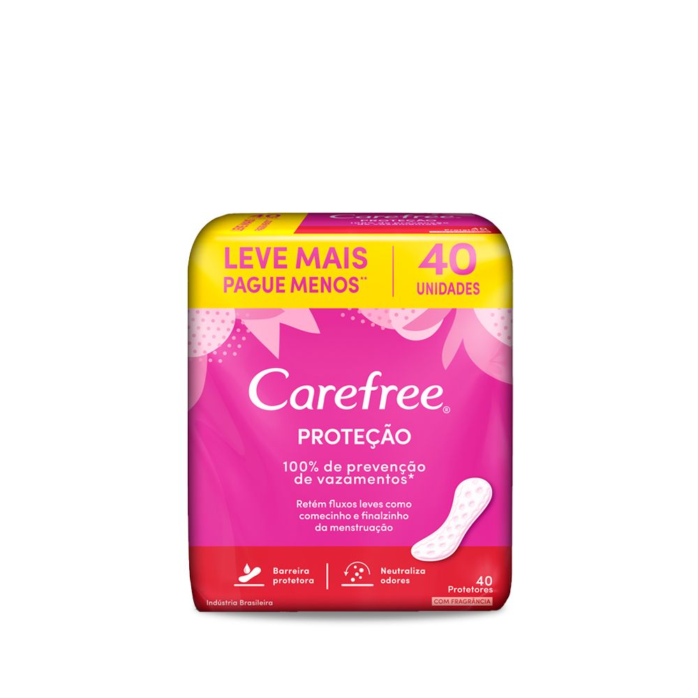 Absorvente Carefree Proteção Com Perfume 40 Unidades