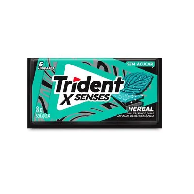 Chiclete Trident Xsenses Herbal Sem Açúcar 8G - Embalagem Com 5 Unidades preço