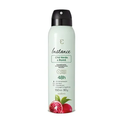 Desodorante Aerosol Eudora Instance Chá Verde e Romã 150ml