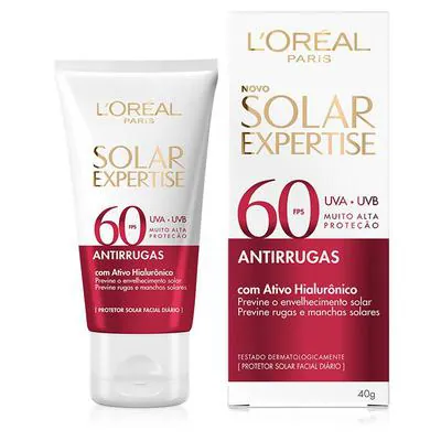 Protetor Solar Facial L'Oréal Expertise Antirrugas FPS60 40g