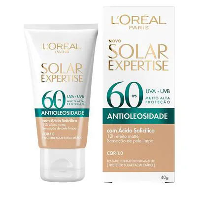 Protetor Solar Facial L'oreal Expertise Antioleosidade FPS60 Clara 40g