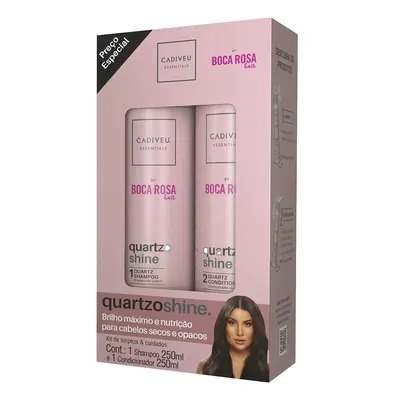 Kit Shampoo Cadiveu by Boca Rosa Essentials Quartzo Shine 250ml+ Condicionador 250ml