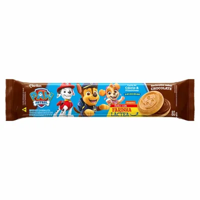 Biscoito Marilan Recheado Patrulha Canina Chocolate 80Gr preço
