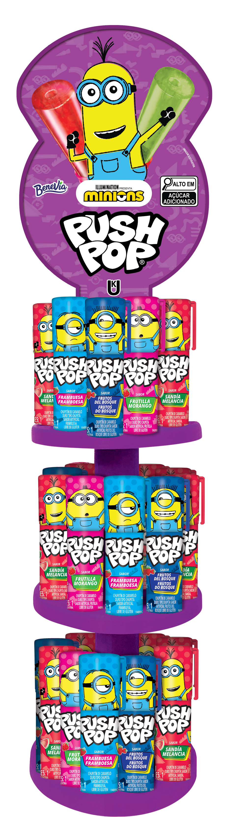 PIRULITO MINIONS PUSH POP 14G
