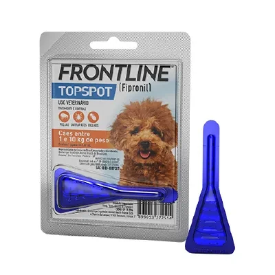 Frontline Antipulgas E Carrapatos Topspot Para Cães De 1 A 10Kg, Azul