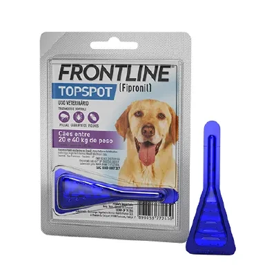 Frontline Antipulgas E Carrapatos Topspot Para Cães De 20 A 40Kg, Azul