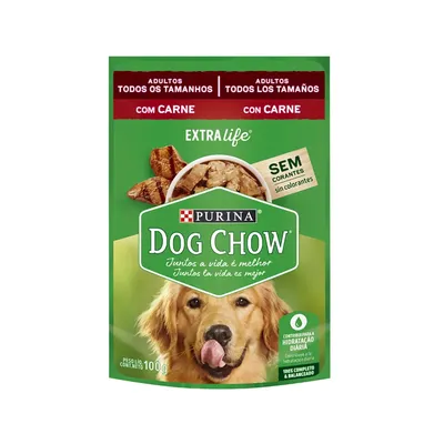 Ração Úmida DOG CHOW Cães Adultos Carne 100g