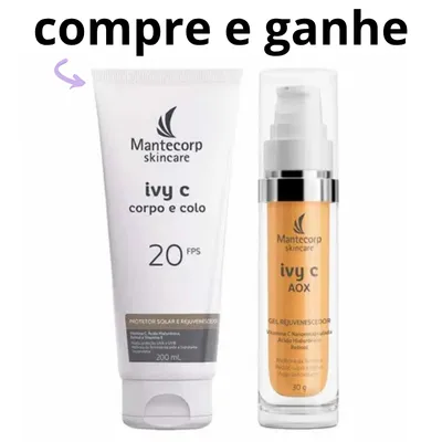 Compre Gel Facial Rejuvenescedor Ivy C Aox 30G E Ganhe Sérum Rejuvenescedor Ivy C Corpo E Colo Fps20 200Ml preço