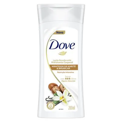 Loção Hidratante Dove Nutrição Intensiva Manteiga de Karité e Baunilha 200ml