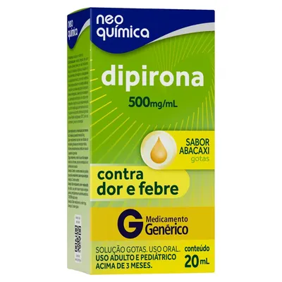 Dipirona Monoidratada 500Mg/Ml Sabor Abacaxi Neo Química Caixa 20Ml Solução Gotas preço