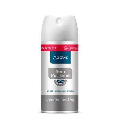Desodorante Aerosol Above Pocket Sem Perfume 100ml