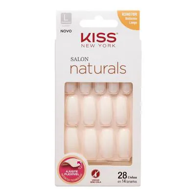 Unhas Postiças Kiss Ny Salon Naturals Bailarina Longo