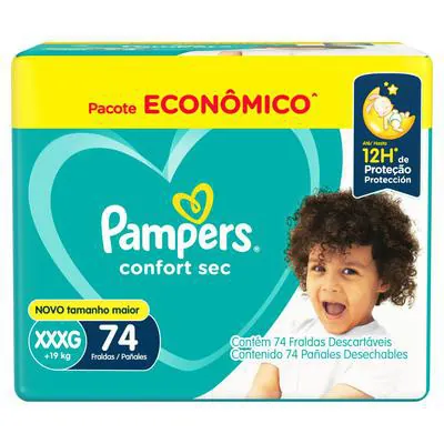 Fralda Pampers Confortsec Max XXXG 74 Unidades