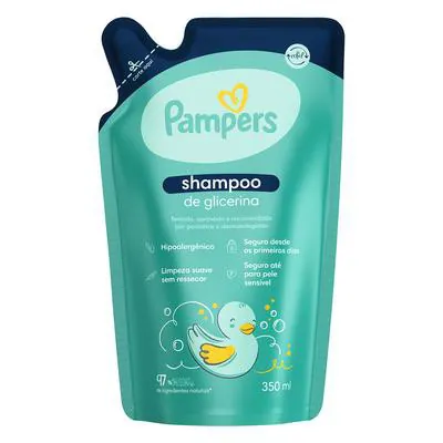 Shampoo Infantil Pampers Refil Glicerina 350Ml preço