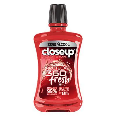 Enxaguante Bucal Close Up Red Hot Proteção 360º Fresh Zero Álcool 250ml