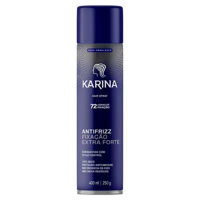Fixador em Spray Karina Extra Forte Controle e Volume 400ml
