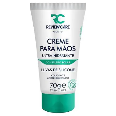 Creme Hidratante para Mãos Review Care Luvas de Silicone 70g